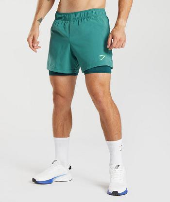 Pánské Šortky Gymshark Sportovní 5" 2 In 1 Blankyt Tyrkysové | CZ 2845ZUT